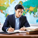 무역자격증시험절차 - **Prompt 1: Focused Study for Global Trade Certification**
    An individual in their late 20s, wear...